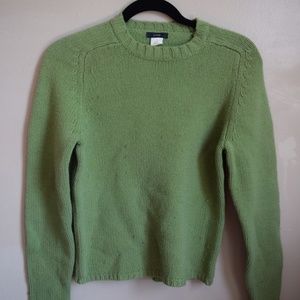 J. Crew Green Lamb's Wool Sweater